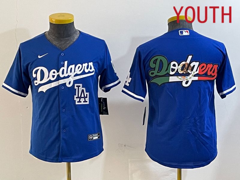 Youth Los Angeles Dodgers Blank Blue Game 2024 Nike MLB Jersey style 12183